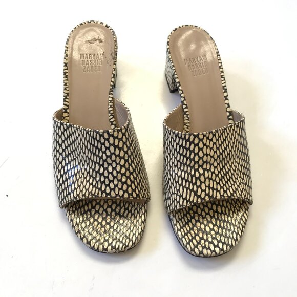 Maryam Nassir Zadeh Agatha Slide Sandals Womens 39 8.5 Snake King Cobra Leather - Picture 6 of 13